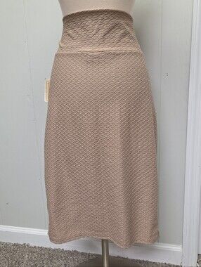 Lularoe Cassie Neutral Textured A-Line Skirt Large- Beige